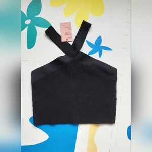 Quince Cropped Halter Rib Knit Tank